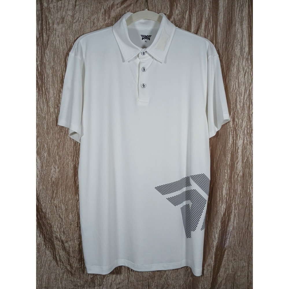 PXG Parsons Xtreme Golf Shirt Big Logo Polo Men's XL White Performance‎ SS